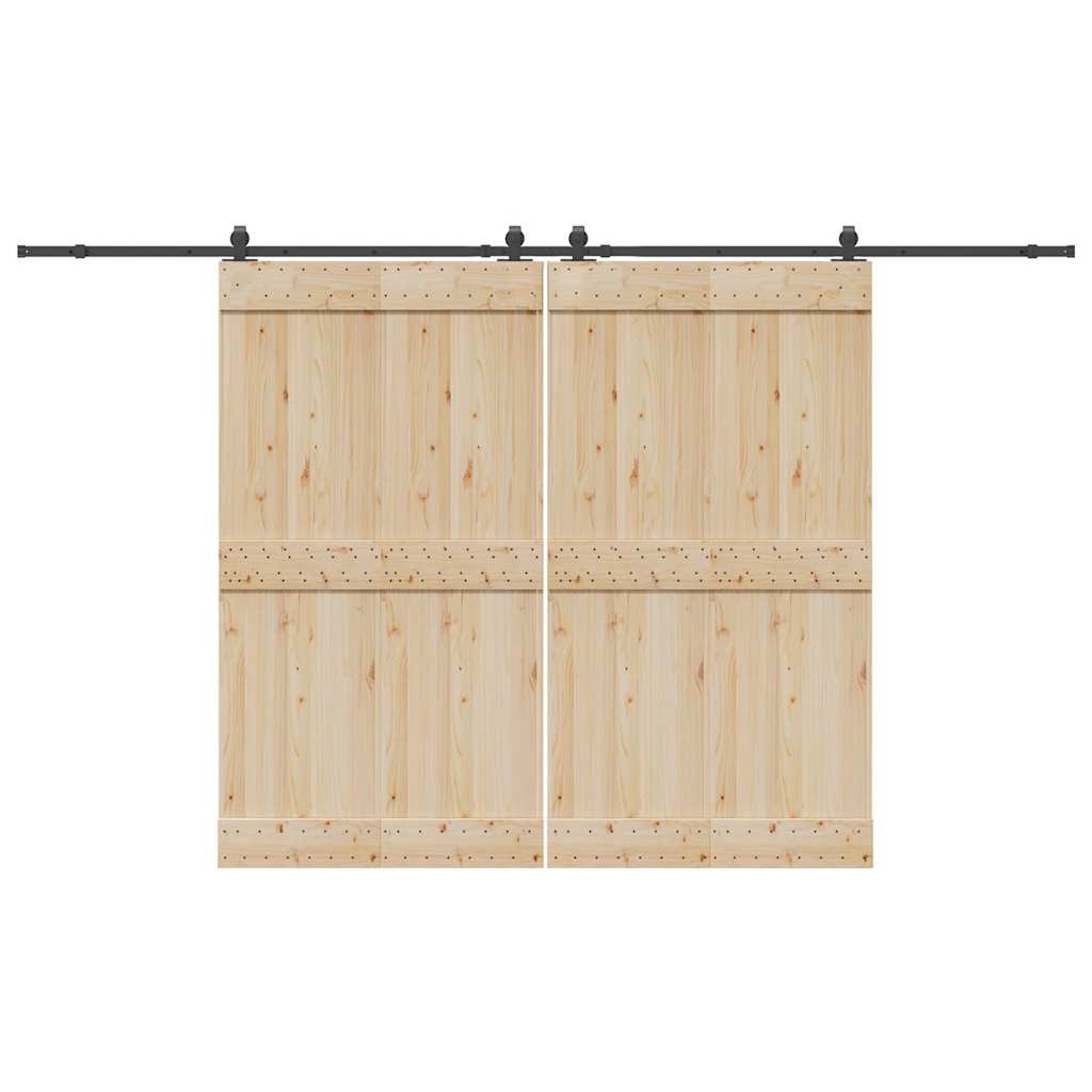 Vidaxxl caja con piezas para puerta corredera 366 cm acero negro