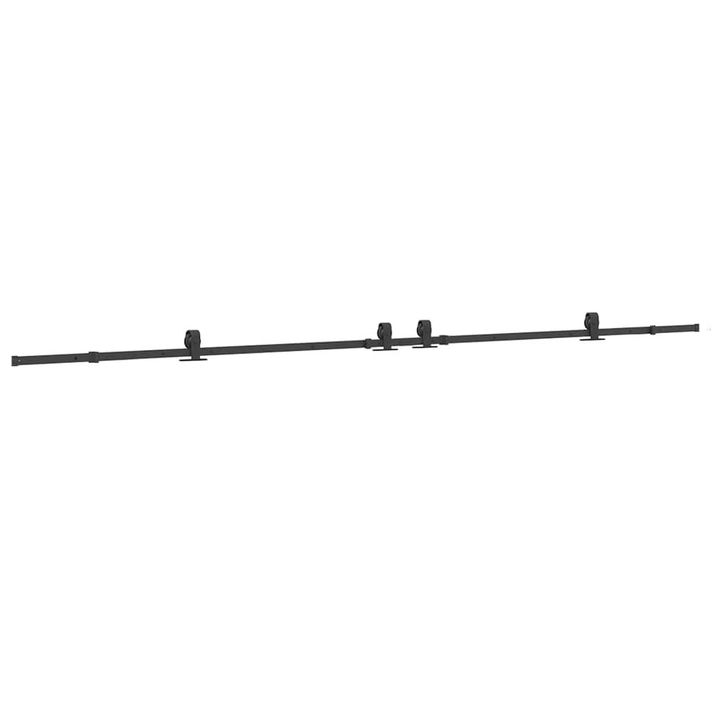 Vidaxxl caja con piezas para puerta corredera 400 cm acero negro