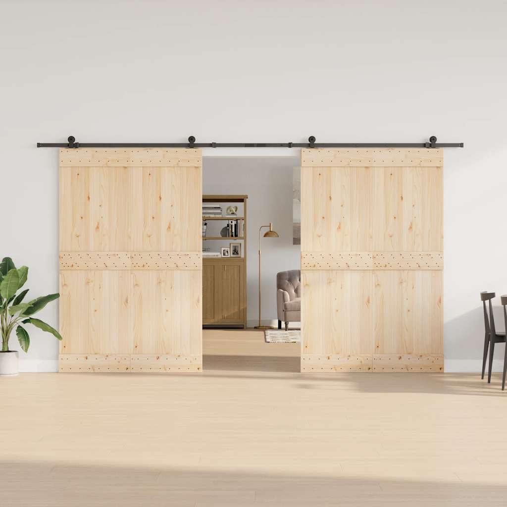 Vidaxxl caja con piezas para puerta corredera 400 cm acero negro