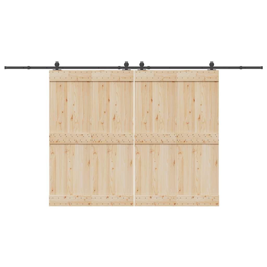 Vidaxxl caja con piezas para puerta corredera 400 cm acero negro