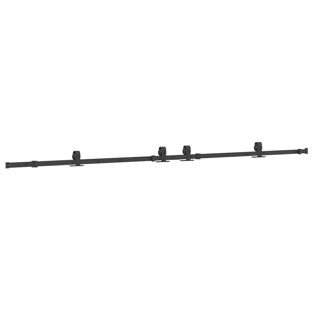 Vidaxxl caja con piezas para puerta corredera 305 cm acero negro