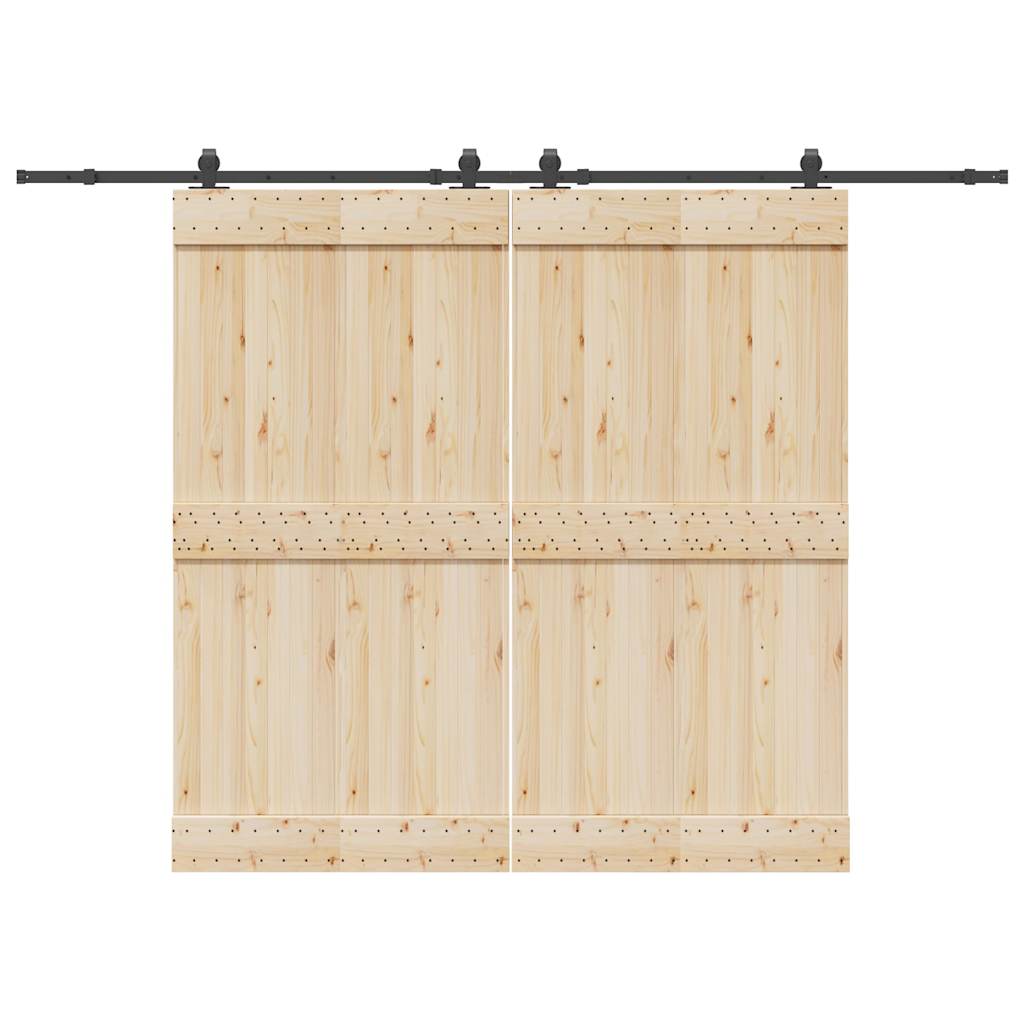 Vidaxxl caja con piezas para puerta corredera 305 cm acero negro