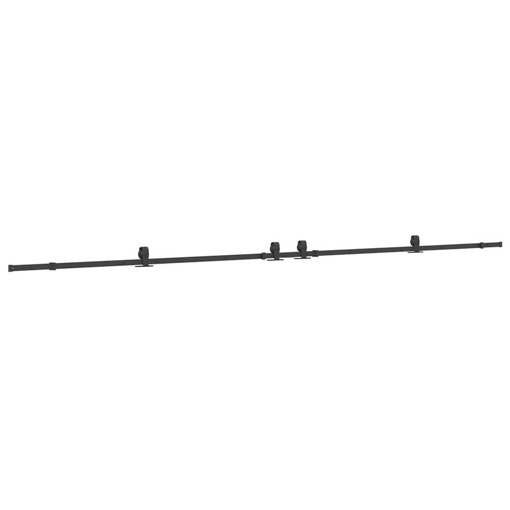 Vidaxl doos met onderdelen voor schuifdeur 427 cm staal zwart