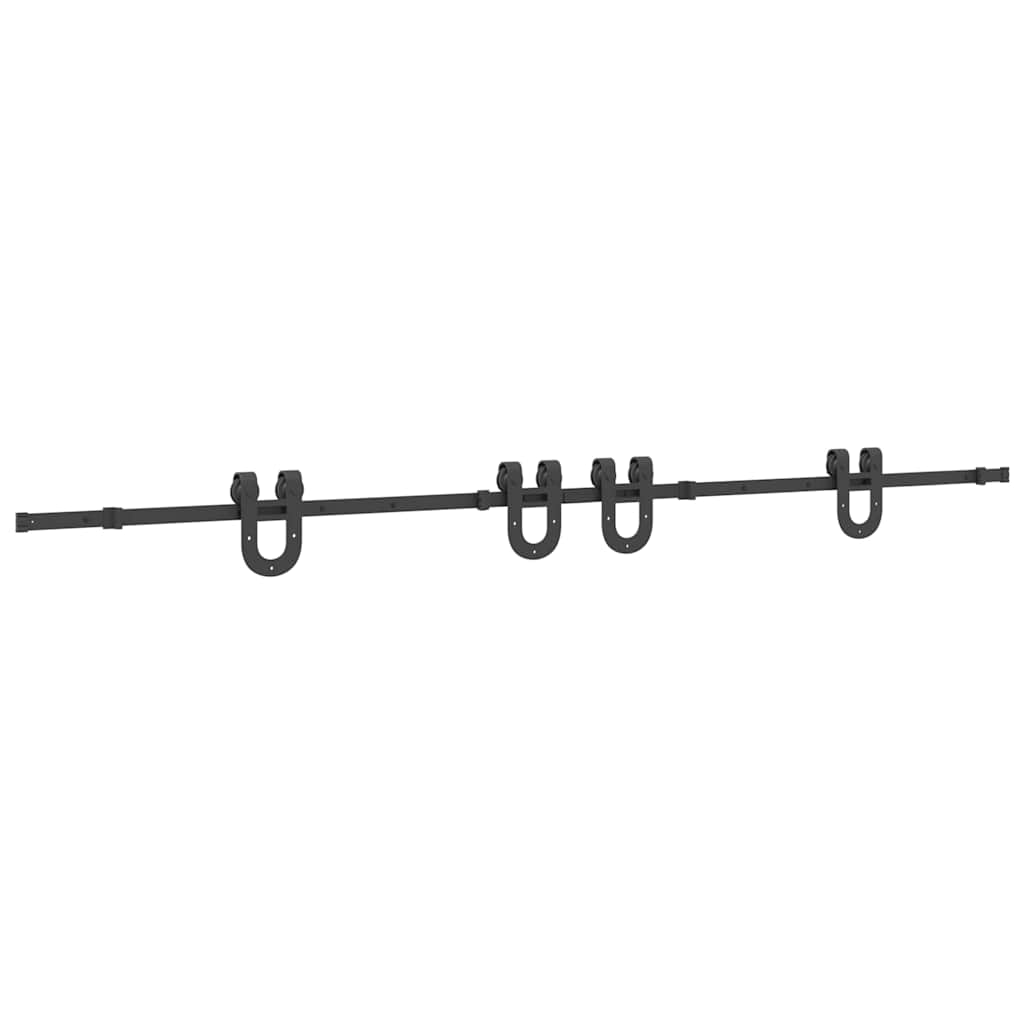 Vidaxxl caja con piezas para puerta corredera 366 cm acero negro