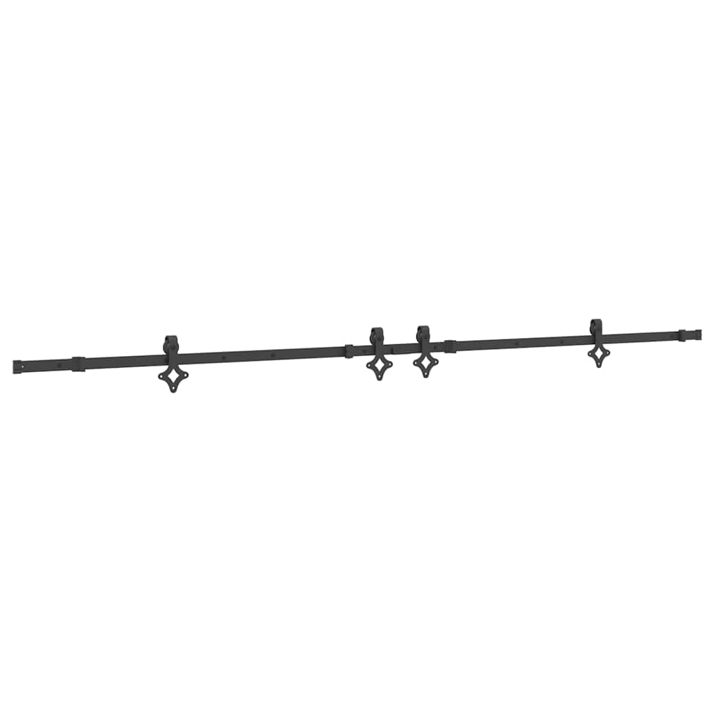 Vidaxxl caja con piezas para puerta corredera 305 cm acero negro