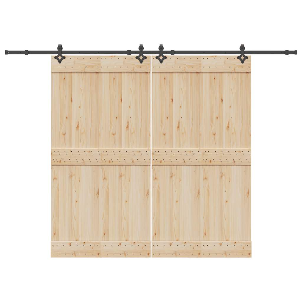 Vidaxxl caja con piezas para puerta corredera 305 cm acero negro