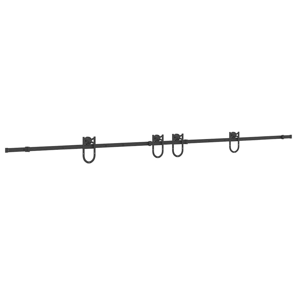 Scatola Vidaxxl con parti per porta scorrevole 366 cm acciaio nero