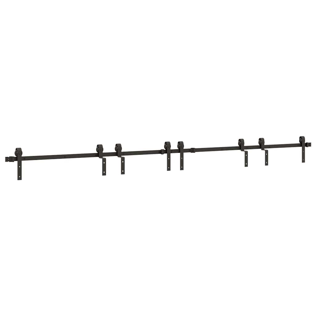 Vidaxxl caja con piezas para puerta corredera 366 cm acero negro