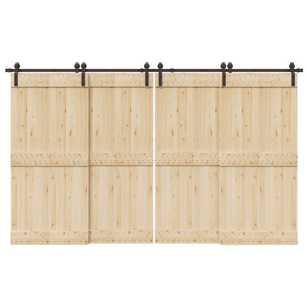 Vidaxxl caja con piezas para puerta corredera 366 cm acero negro