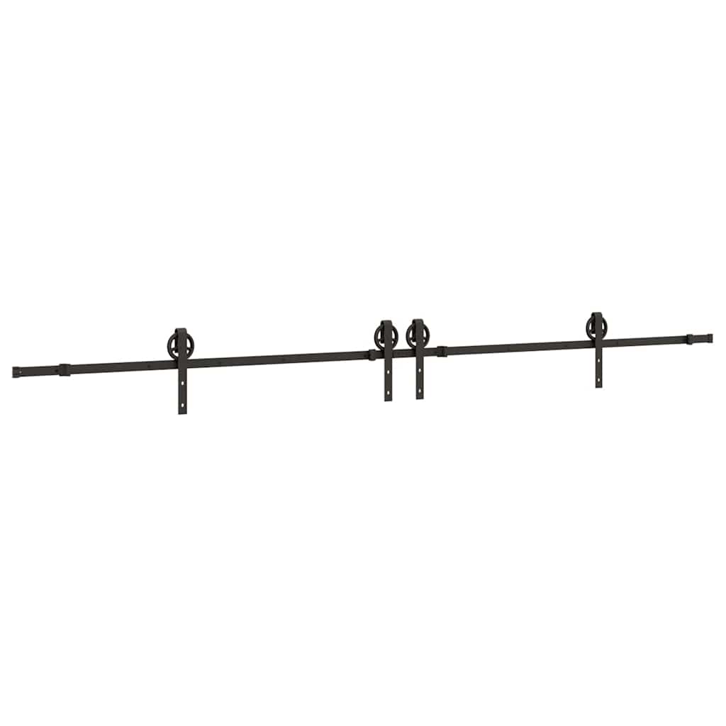 Vidaxxl caja con piezas para puerta corredera 366 cm acero negro