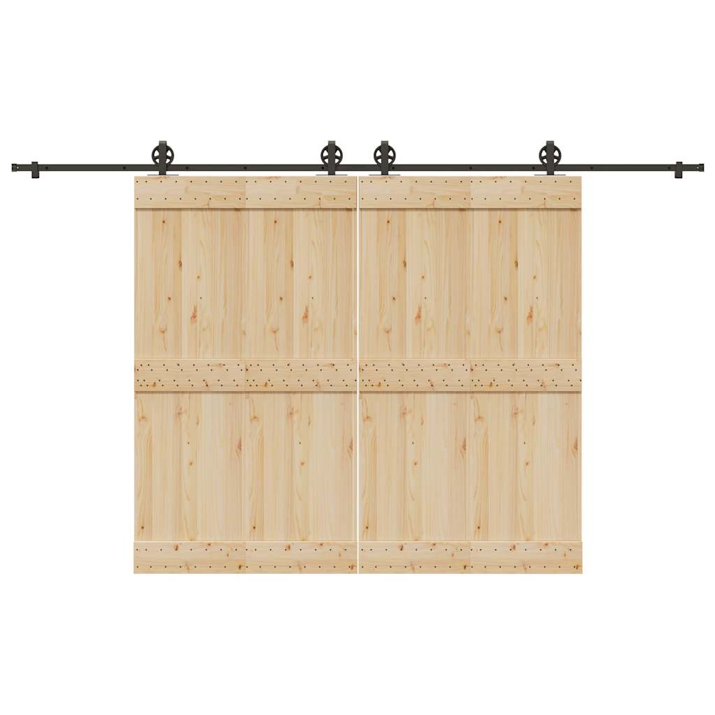Vidaxxl caja con piezas para puerta corredera 366 cm acero negro