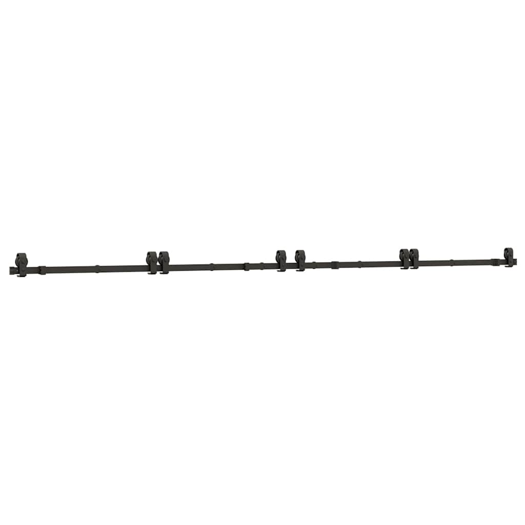 Vidaxxl caja con piezas para puerta corredera 366 cm acero negro