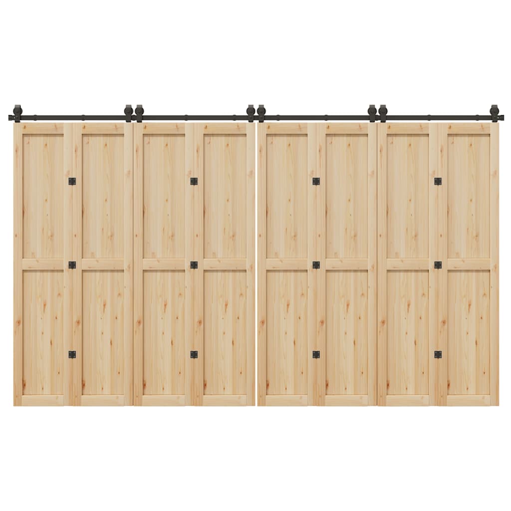 Vidaxxl caja con piezas para puerta corredera 366 cm acero negro