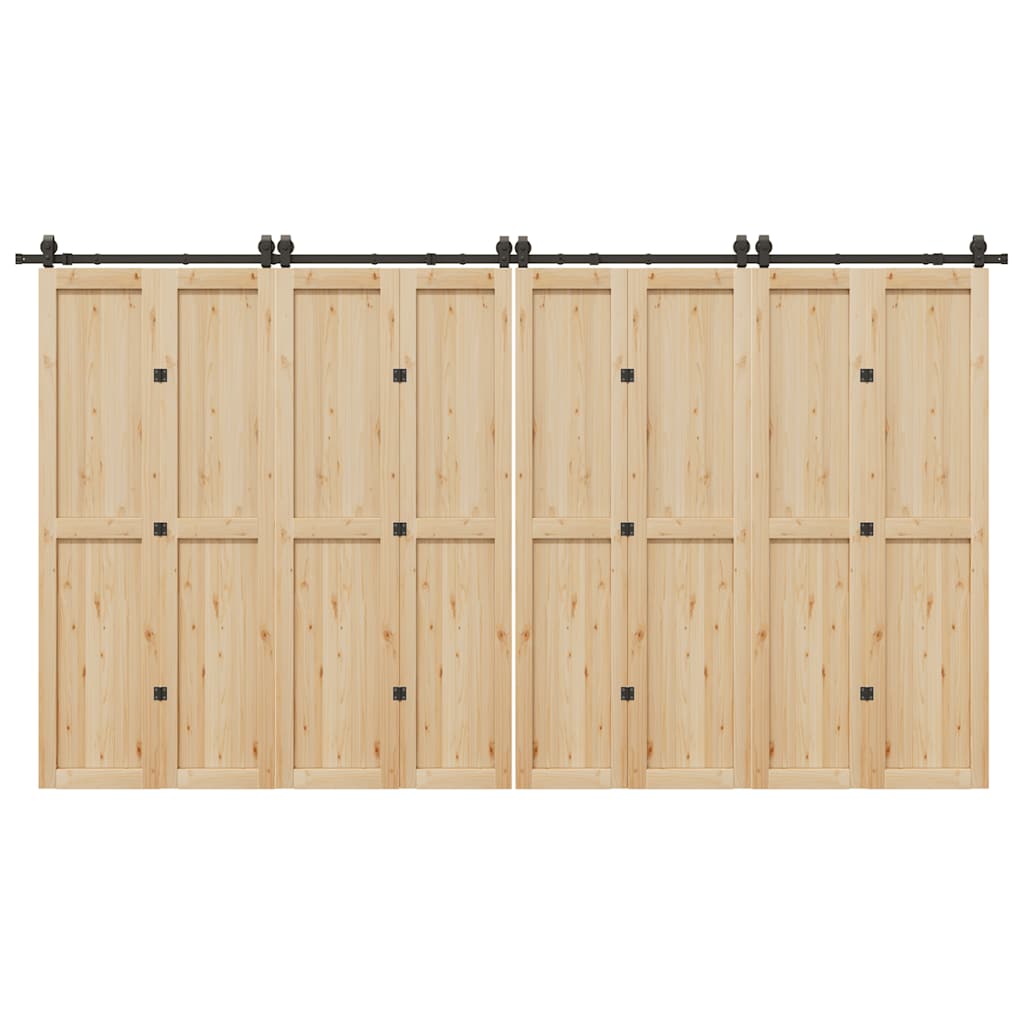 Vidaxxl caja con piezas para puerta corredera 400 cm acero negro