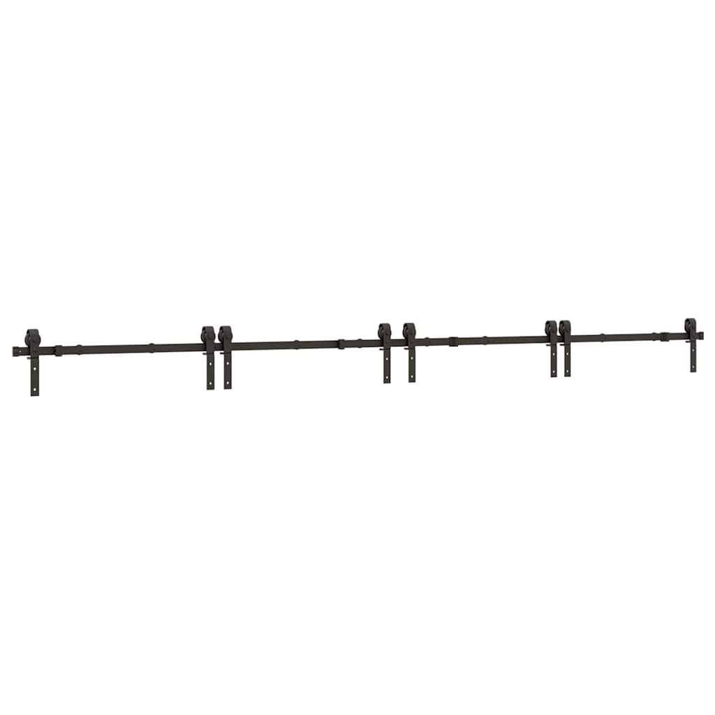 Vidaxxl caja con piezas para puerta corredera 400 cm acero negro