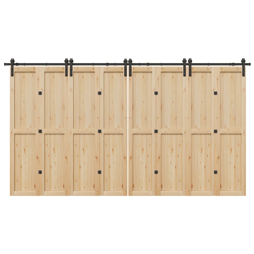 Vidaxxl caja con piezas para puerta corredera 400 cm acero negro