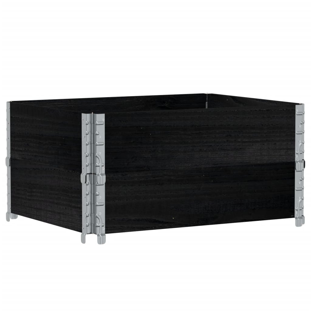 Vidaxl Palletopzetranden 2 ST 80x60 cm Pino solido nero