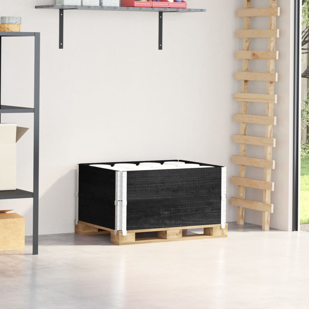 Vidaxl Palletopzetranden 2 ST 80x60 cm Pino solido nero