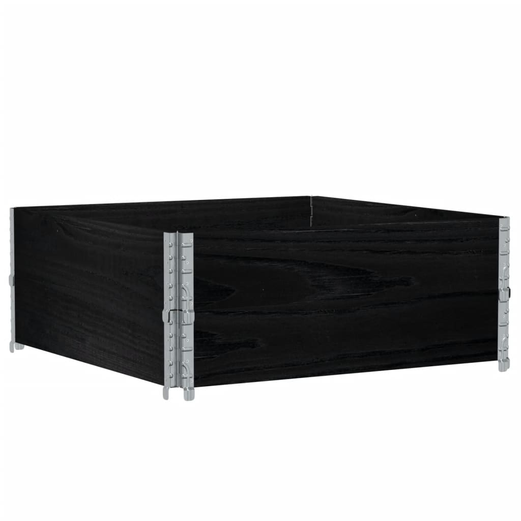 Vidaxl Palletopzetranden 2 PCS 100x100 cm Pino sólido Negro