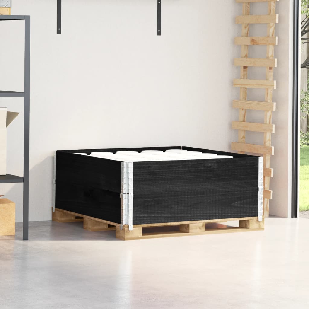 Vidaxl Palletopzetranden 2 PCS 100x100 cm Pino sólido Negro