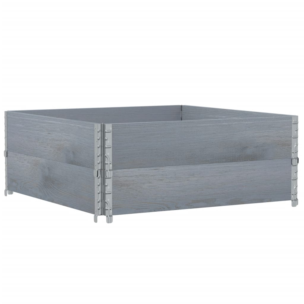Vidaxl Palletopzetranden 2 PCS 100x100 cm de pino sólido gris gris