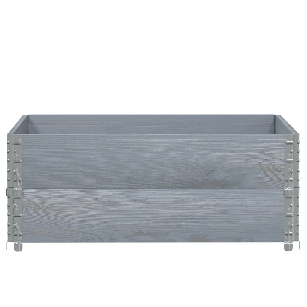 Vidaxl Palletopzetranden 2 PCS 100x100 cm de pino sólido gris gris