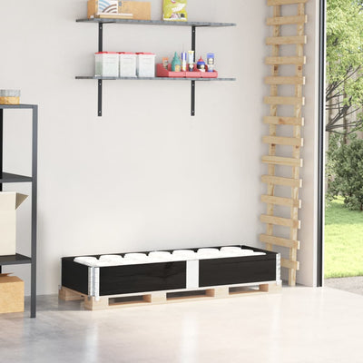 Vidaxl Palletopzetrand 150x50 cm Pino sólido Negro