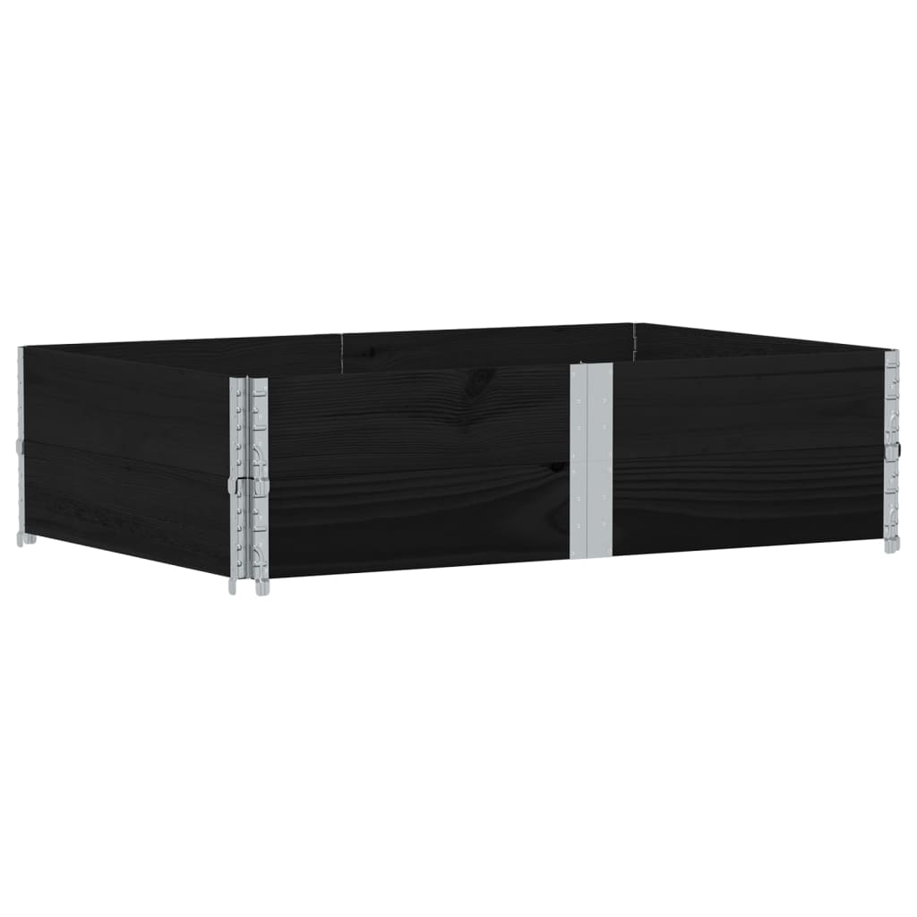 Vidaxl Palletopzetranden 2 ST 150x100 cm Pino sólido Negro Negro