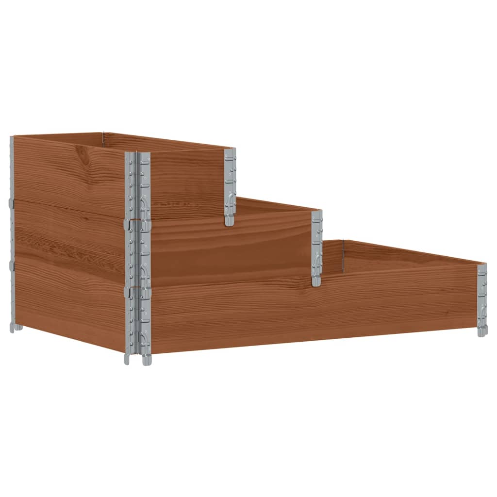 Plantador elevado Vidaxl 3 capas 120x80 cm Pino sólido Brown