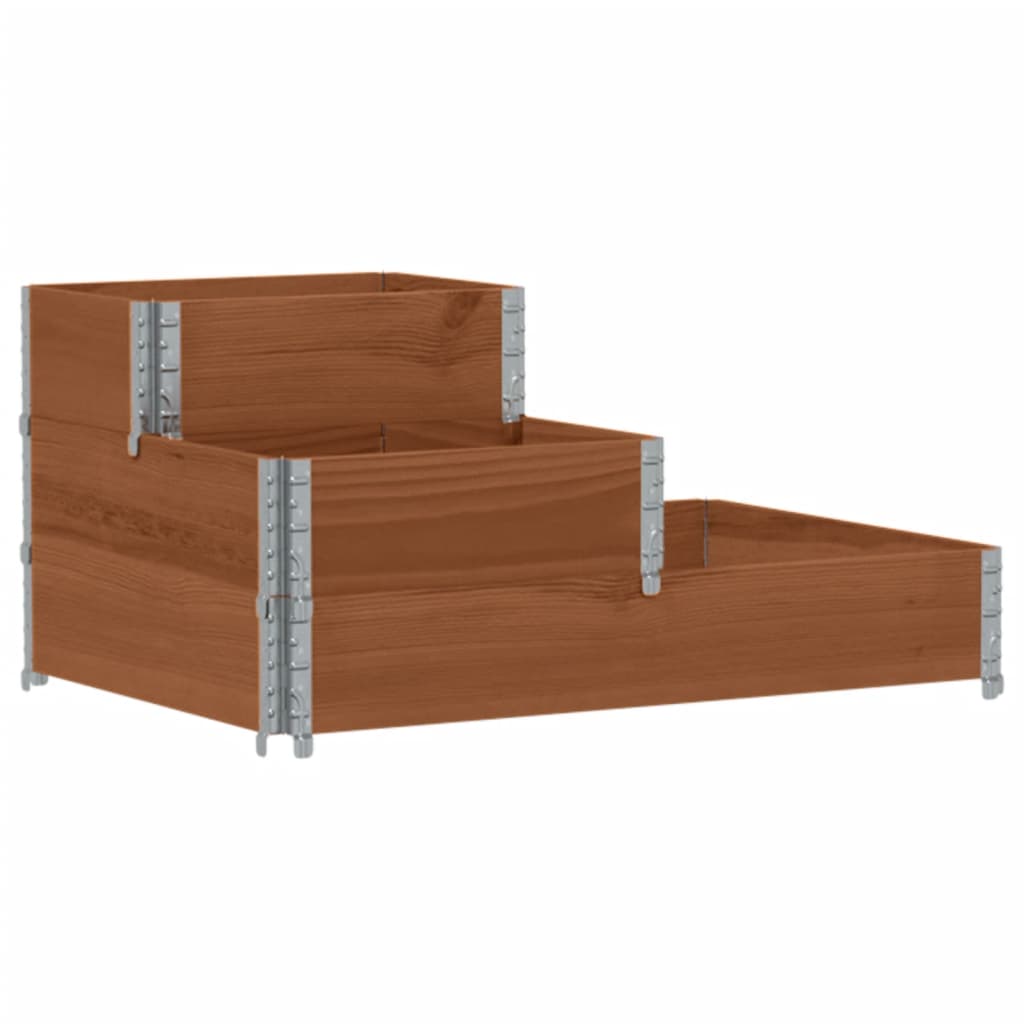 Plantador elevado Vidaxl 3 capas 120x80 cm Pino sólido Brown