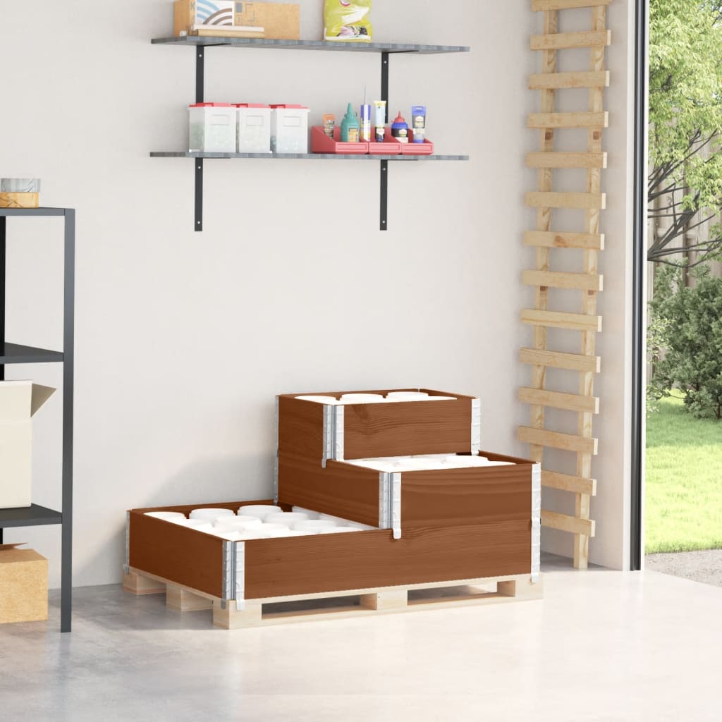 Plantador elevado Vidaxl 3 capas 120x80 cm Pino sólido Brown