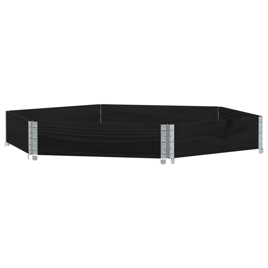 Vidaxl Alzato piantatrice esagonale 160x160 cm Pino legno nero