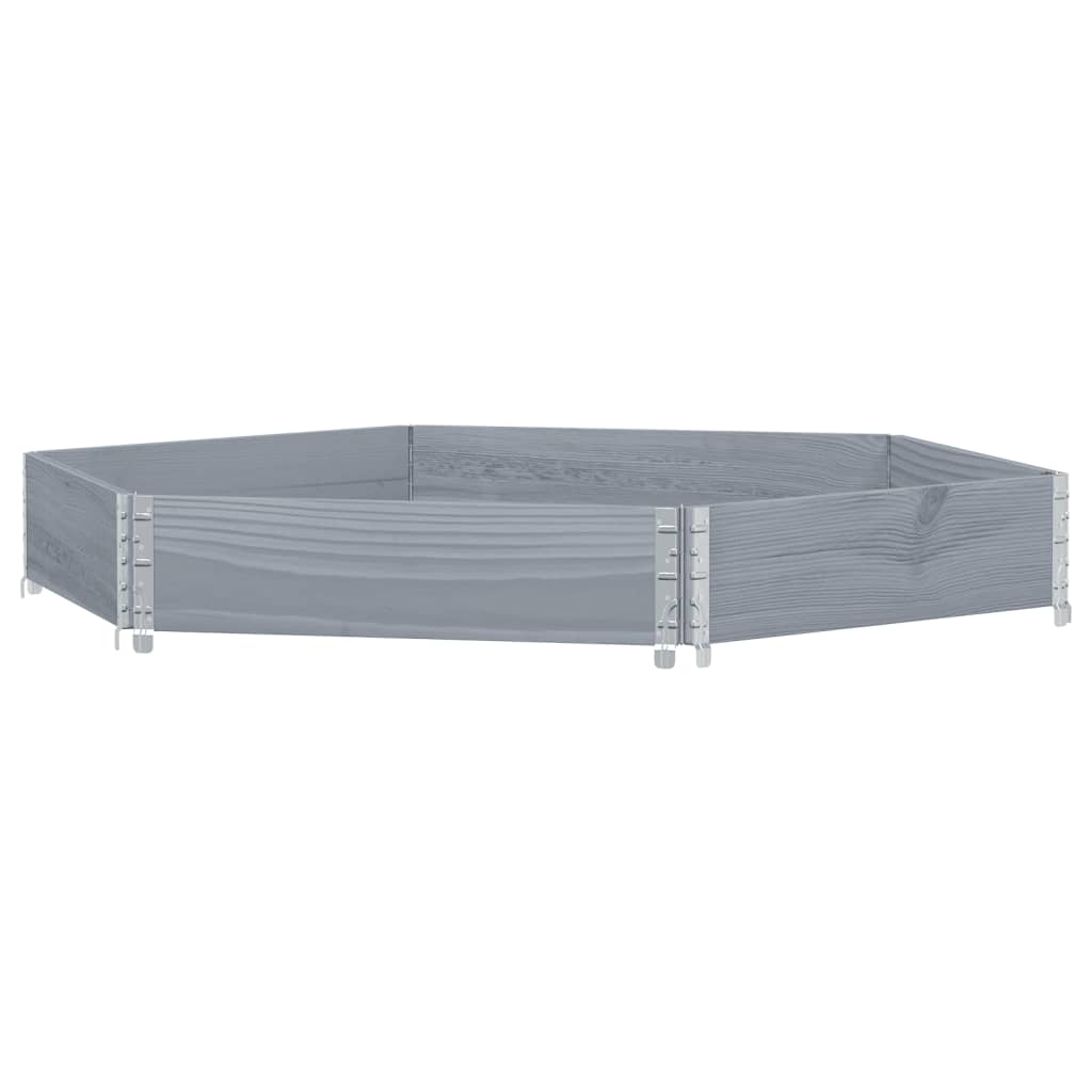 Plantador elevado Vidaxl Hexagonal 160x160 cm Pine Wood Gray