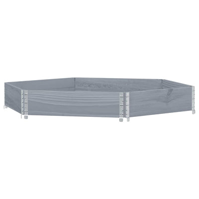 Vidaxl Piante sollevato esagonale 160x160 cm Pino in legno grigio