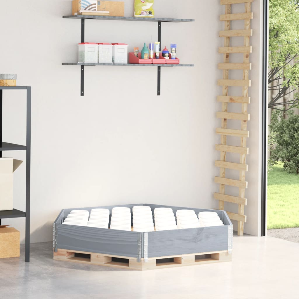 Plantador elevado Vidaxl Hexagonal 160x160 cm Pine Wood Gray