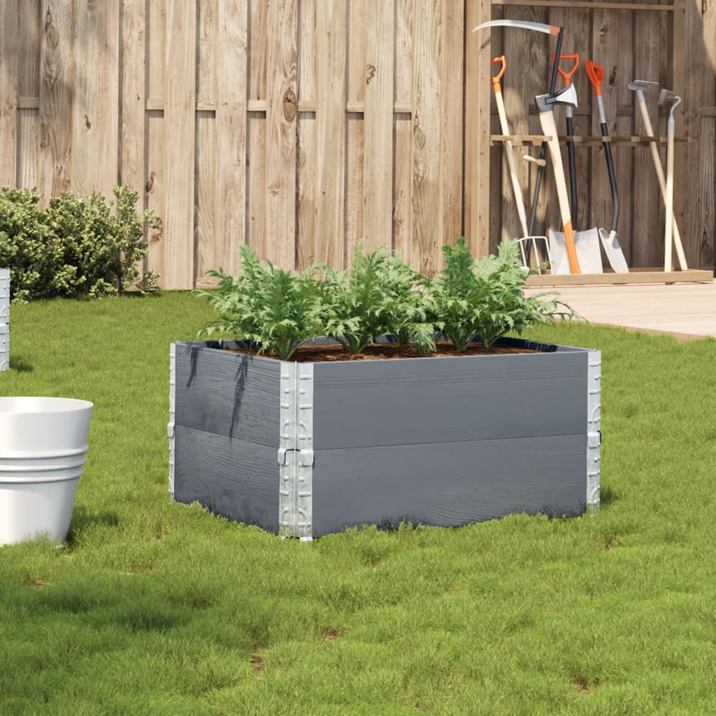 Vidaxx jardinera 80x60 cm madera maciza de pino gris