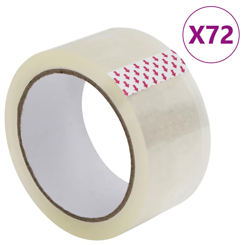 VidaXL cinta de embalaje 72uds 48 mm x 66 m transparente