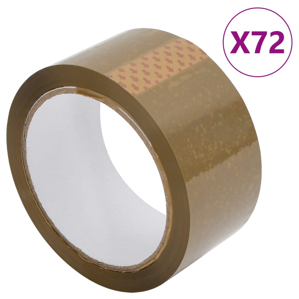 Vidaxl cintas de embalaje 72 uds 48 mm x 66 m marrón