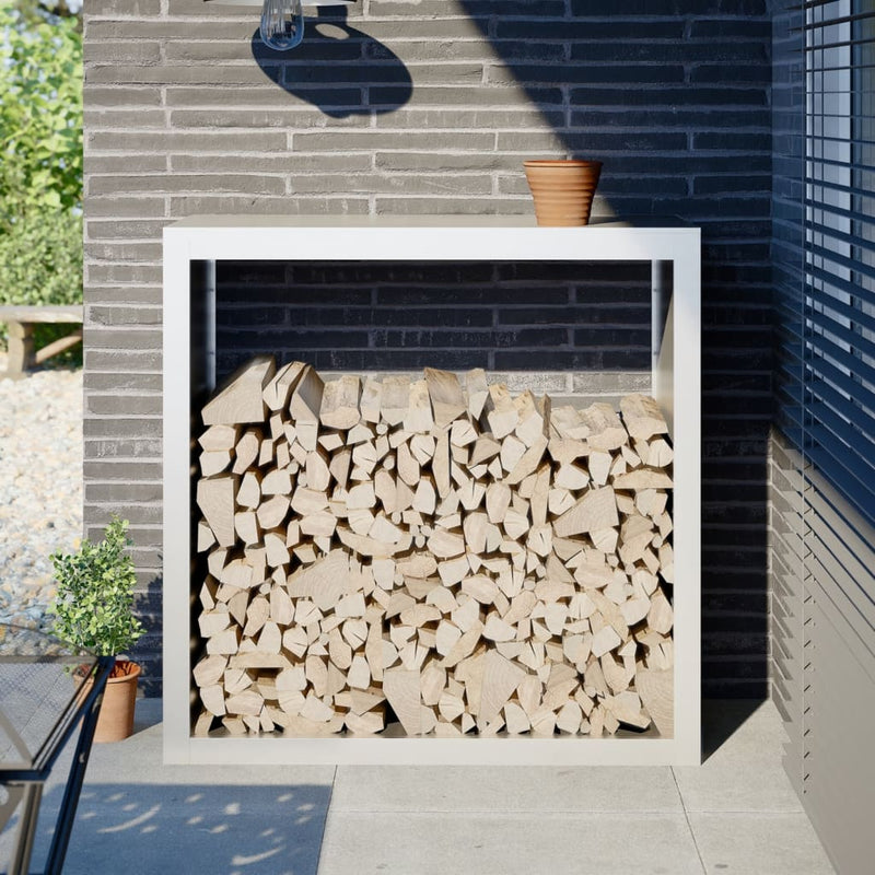 Vidaxl camino 100x40x100 cm acciaio bianco