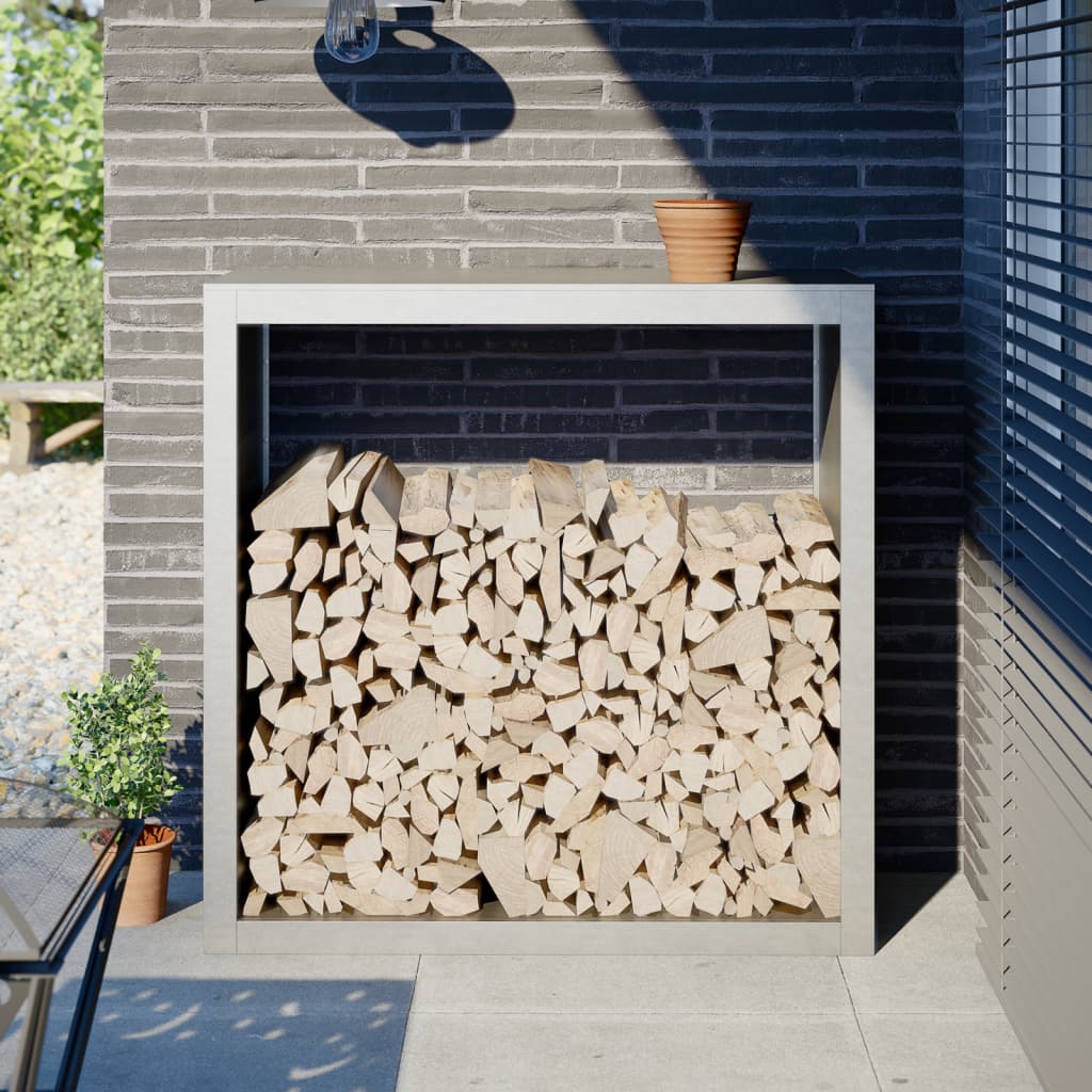 Vidaxl camino 100x40x100 cm in acciaio inossidabile