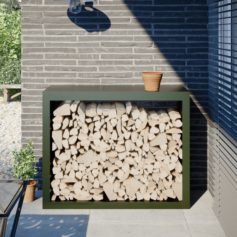 Vidaxl camino 100x40x80 cm in acciaio verde