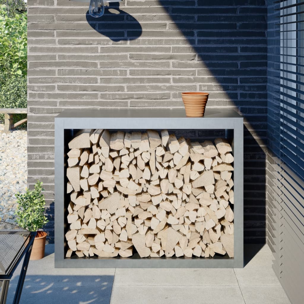 Vidaxl camino 100x40x80 cm in acciaio zincato