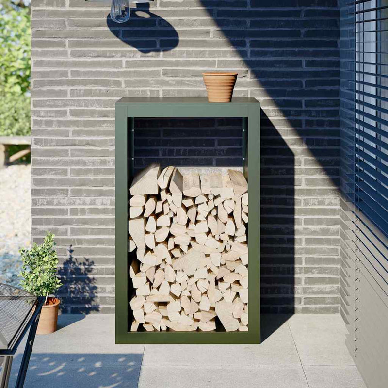 Vidaxl camino 60x40x100 cm in acciaio verde
