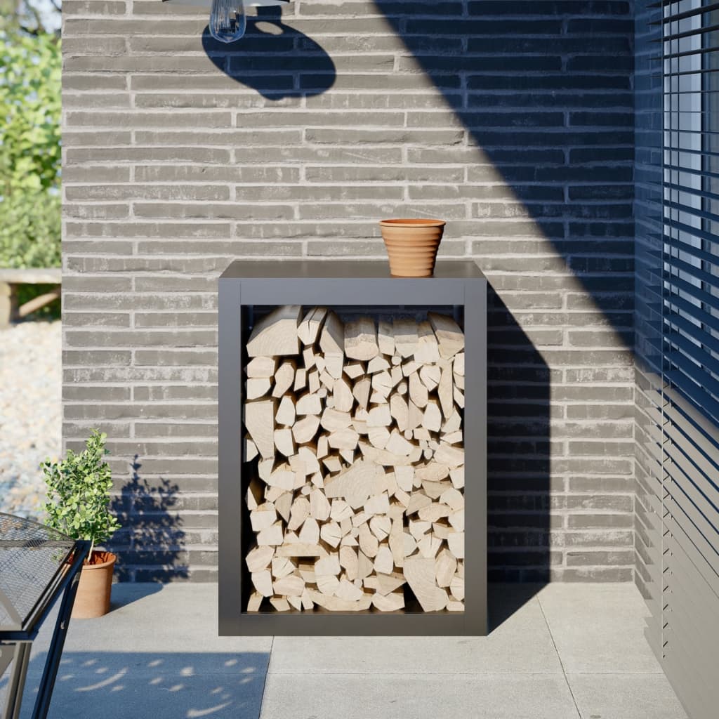 Vidaxl camino 60x40x80 cm in acciaio antracite