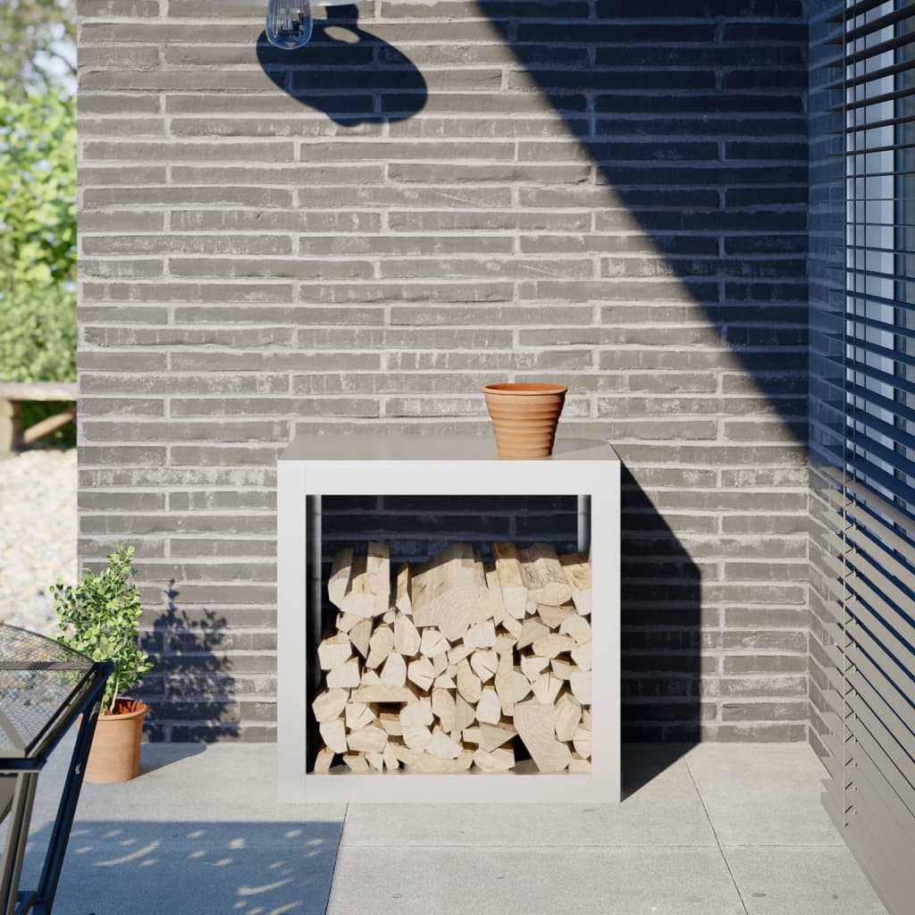 Vidaxl camino 60x40x60 cm acciaio bianco