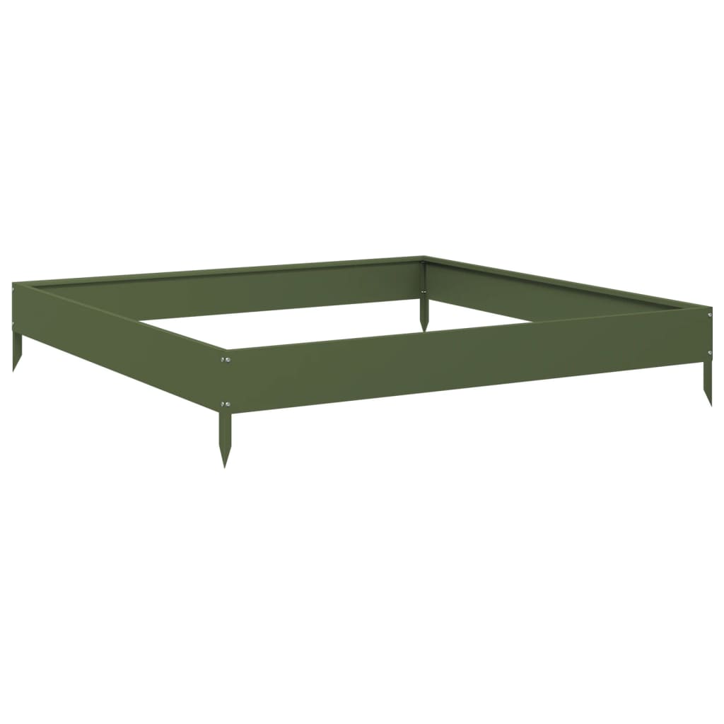 Plantador Vidaxl elevado 100x100x18.5 cm de acero verde de acero verde