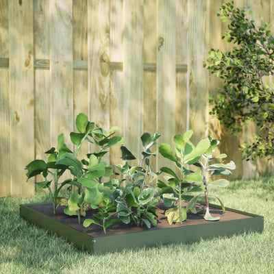 Vidaxl fioriera raccolta 100x100x18,5 cm in acciaio verde oliva
