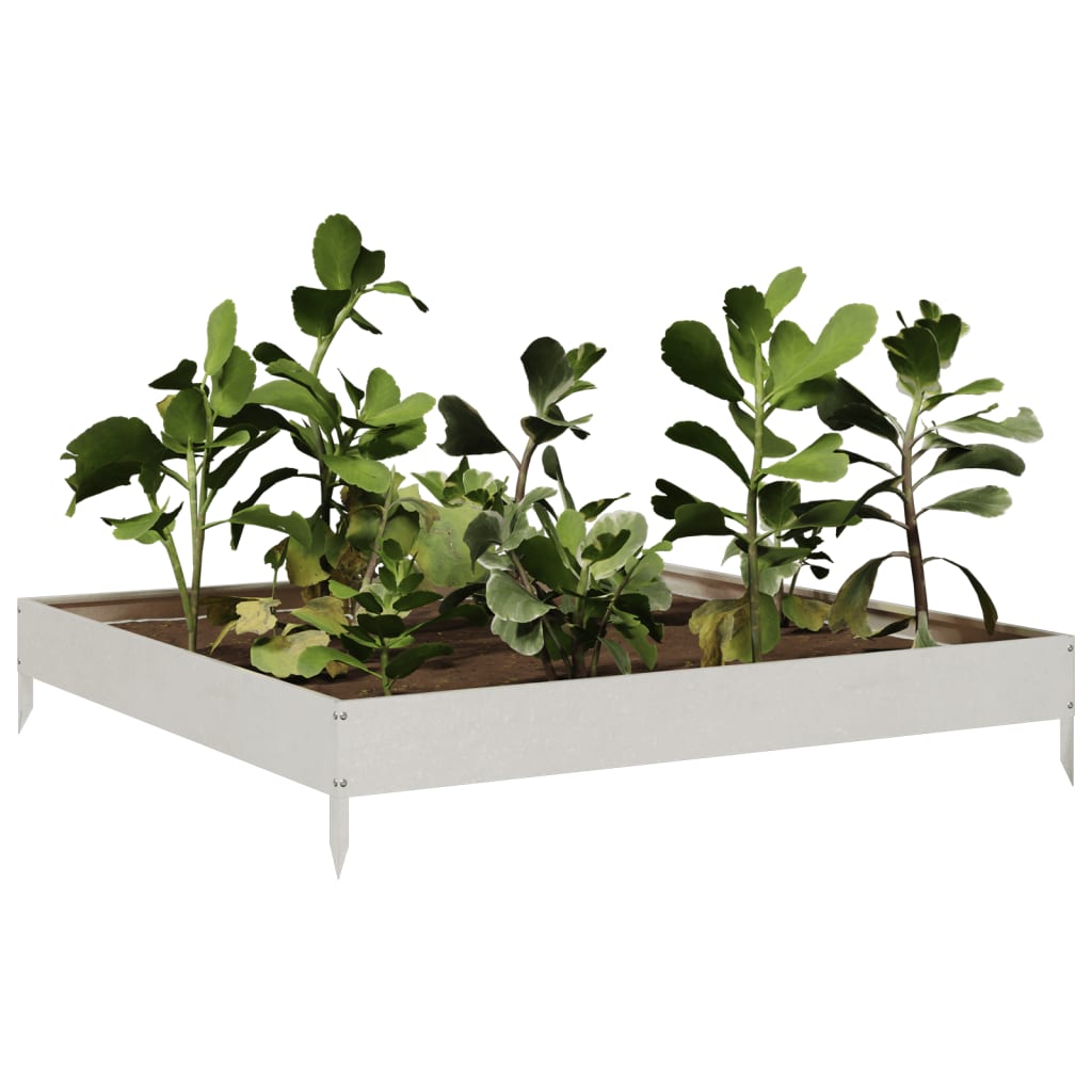 Plantador Vidaxl elevado 100x100x18.5 cm de acero inoxidable