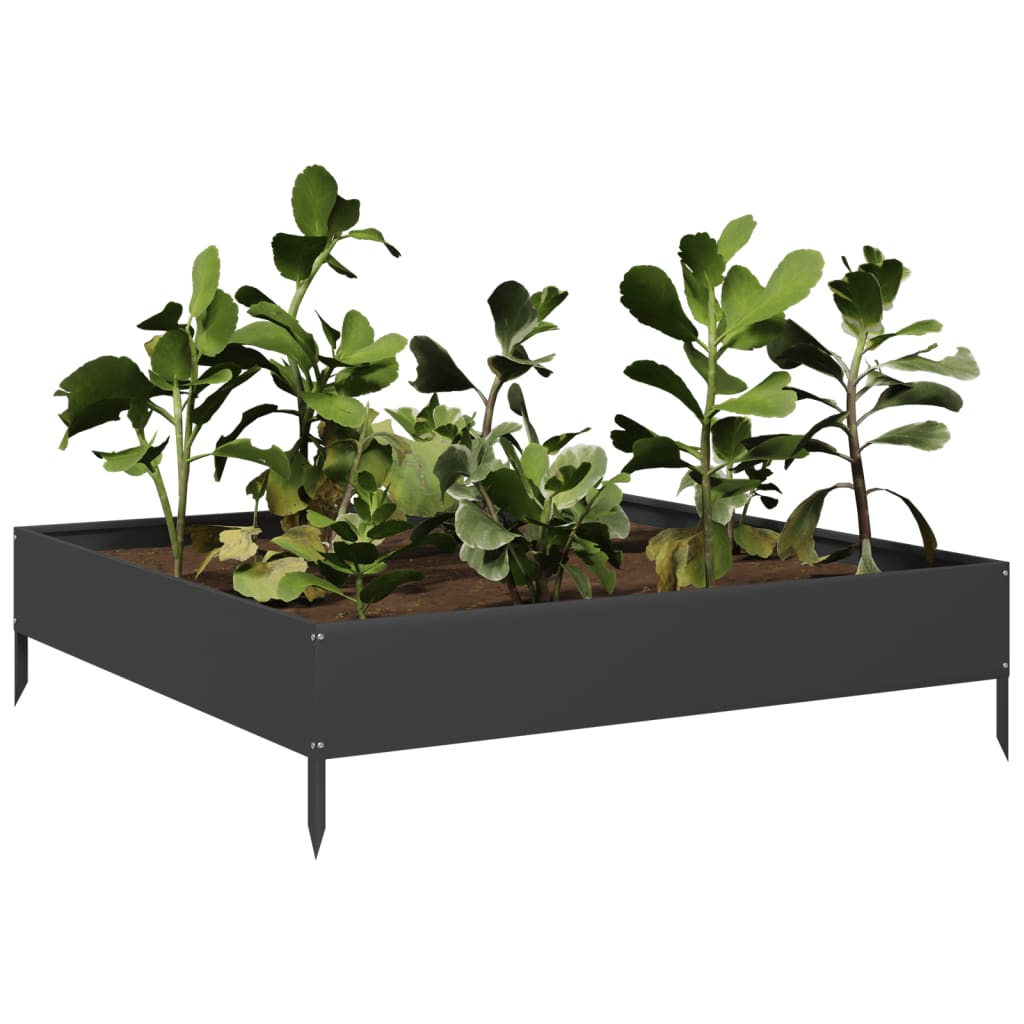 Vidaxl plantenbak verhoogd 100x100x26 cm staal zwart