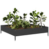 Plantador Vidaxl elevado 100x100x26 cm de acero negro